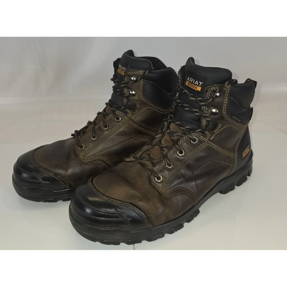 Ariat Treadfast Waterproof Steel Toe Work Boots, Men's Size 11D Freshly Shined